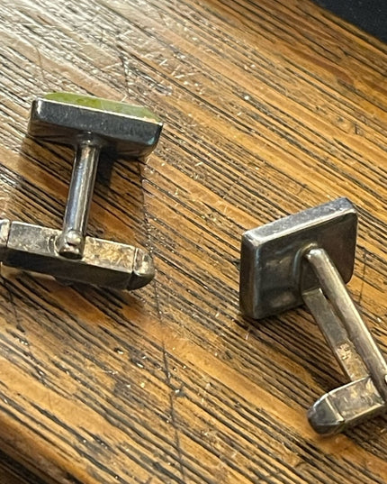 Vintage Silver plated connemara marble cufflinks