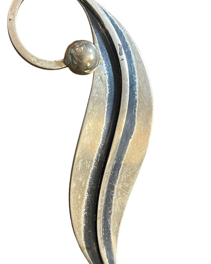 Vintage Taxco Sterling Delfino 3 Mexico 925 antiqued modernist brooch