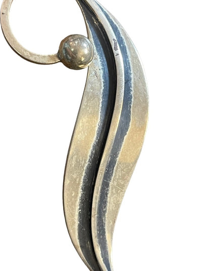 Vintage Taxco Sterling Delfino 3 Mexico 925 antiqued modernist brooch