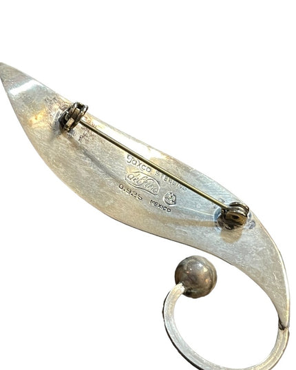 Vintage Taxco Sterling Delfino 3 Mexico 925 antiqued modernist brooch