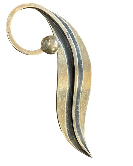 Vintage Taxco Sterling Delfino 3 Mexico 925 antiqued modernist brooch