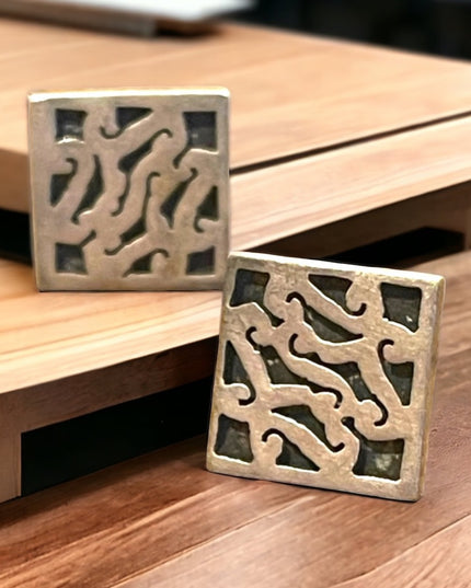 Vintage ornate sterling silver cufflinks Hecho en  Mexico JV