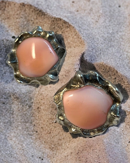 Vintage quarts Silver chunky modernist cufflinks