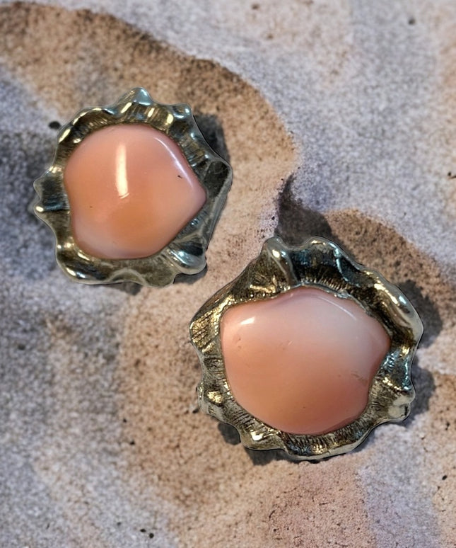 Vintage quarts Silver chunky modernist cufflinks