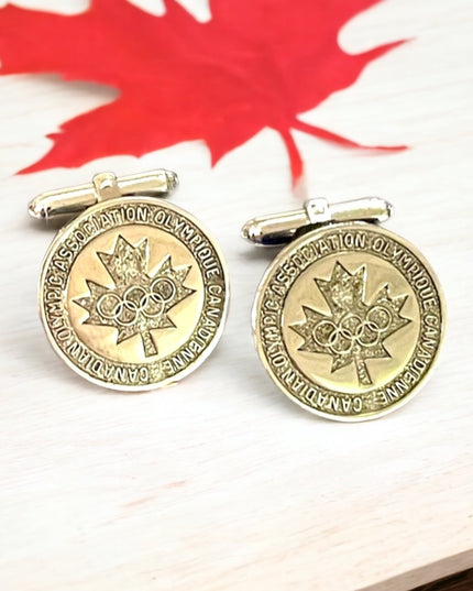 Vintage Rembrandt NIB Canadian Olympic Association Sterling silver cuff links