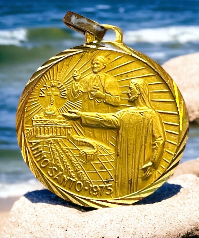 Anno Santo 1975 Religious coin Vintage Medal Porta Santa 1975 Pope Paul VI