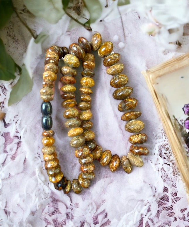 Antique stunning RAW Baltic Amber bead necklace Art Deco 1920s