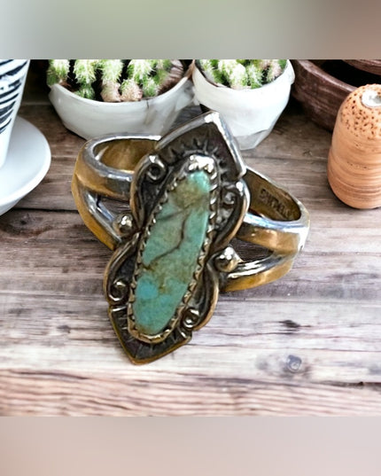 Vintage 1970s Bell Trading Post sterling silver 925 turquoise ring Southwestern