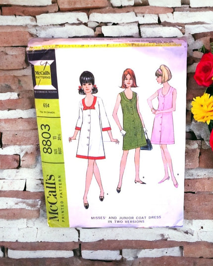Mccalls Vintage coat dress pattern CUT sewing