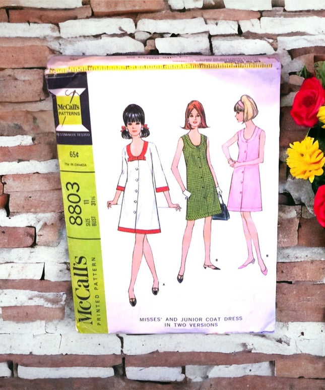 Mccalls Vintage coat dress pattern CUT sewing