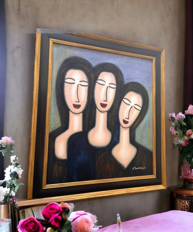 3 sisters  Modigliani repro oil painting Canvas