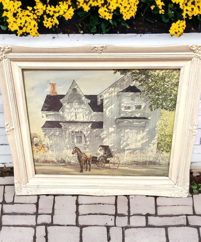 Shabby chic Framed Walter Campbell Vintage print 1993