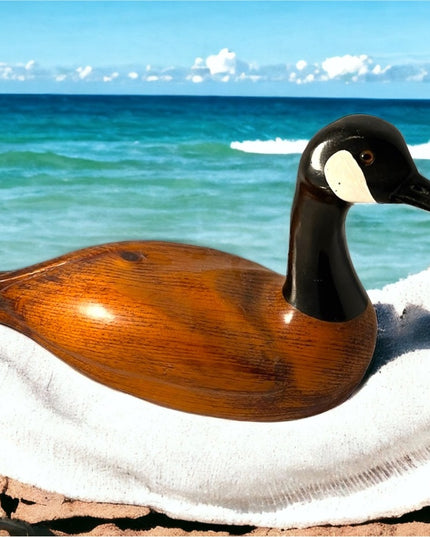 Vintage Handmade painted wood Canadian Goose duck