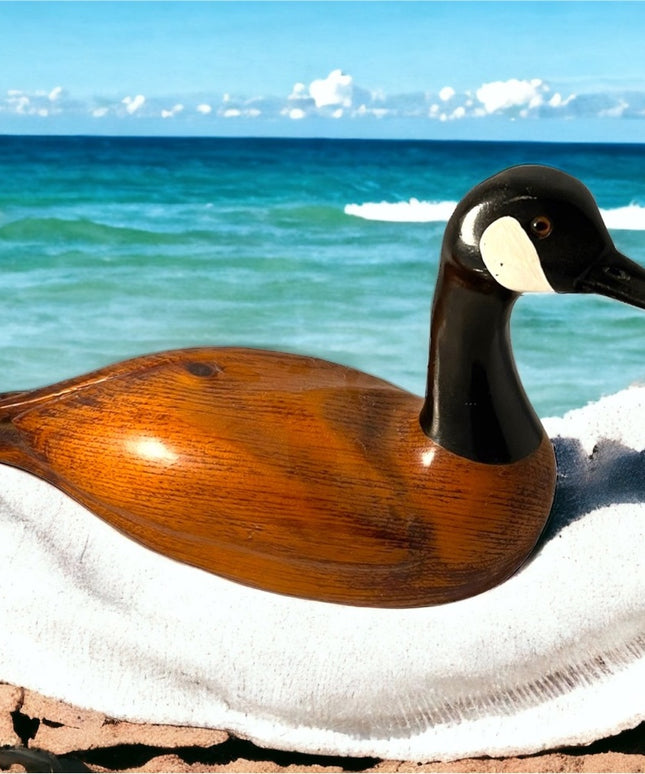 Vintage Handmade painted wood Canadian Goose duck