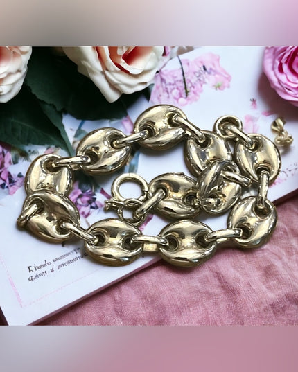 Vintage sterling silver 925 mariner link chunky bracelet