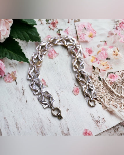 Antique Victorian Sterling 925 link silver square bracelet