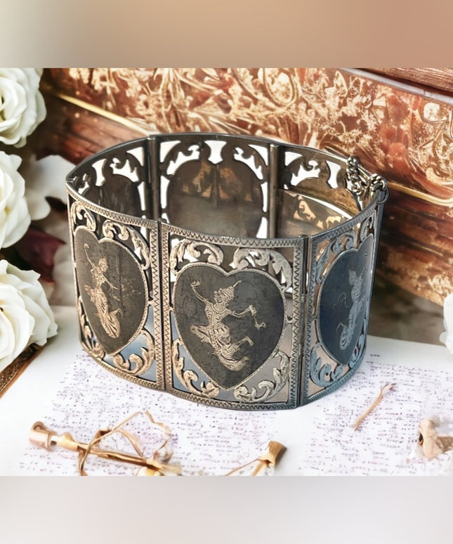 VTG sterling silver Siam Vintage Bangle bracelet