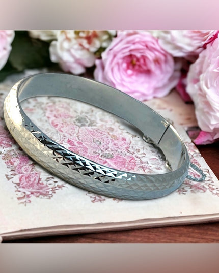 Sterlling silver 925 textured bangle