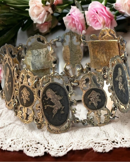 Vintage sterling silver Siam Goddess bracelet