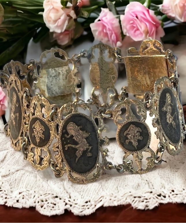 Vintage sterling silver Siam Goddess bracelet
