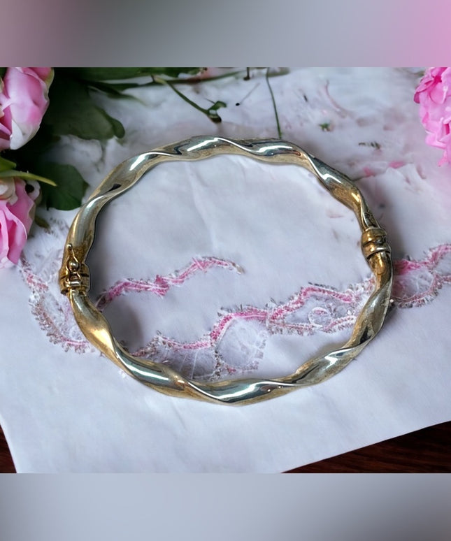 Sterling silver 925 twist bangle bracelet