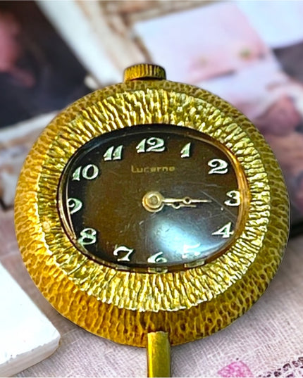 Vintage C1950s Lucerne Gold necklace pendant watch