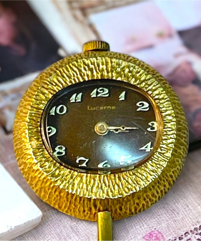 Vintage C1950s Lucerne Gold necklace pendant watch