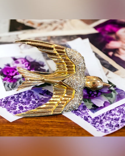 VTG gold plt sterling silver Danecraft  bird