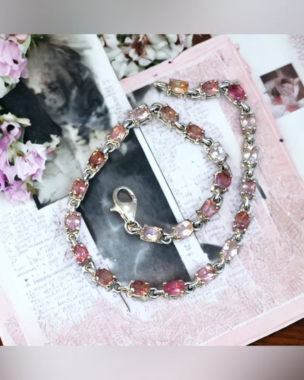 Sterling silver pink crystal/stone? Bracelet