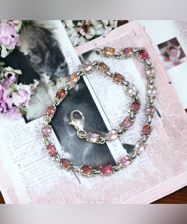 Sterling silver pink crystal/stone? Bracelet