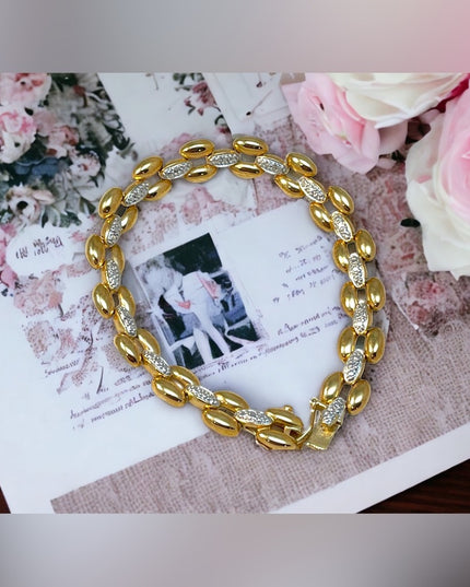 Sterling silver gold plt illusion link bracelet