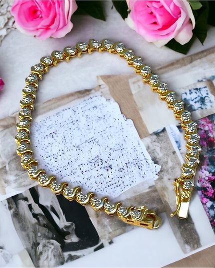 Sterling silver gold plt illusion bracelet