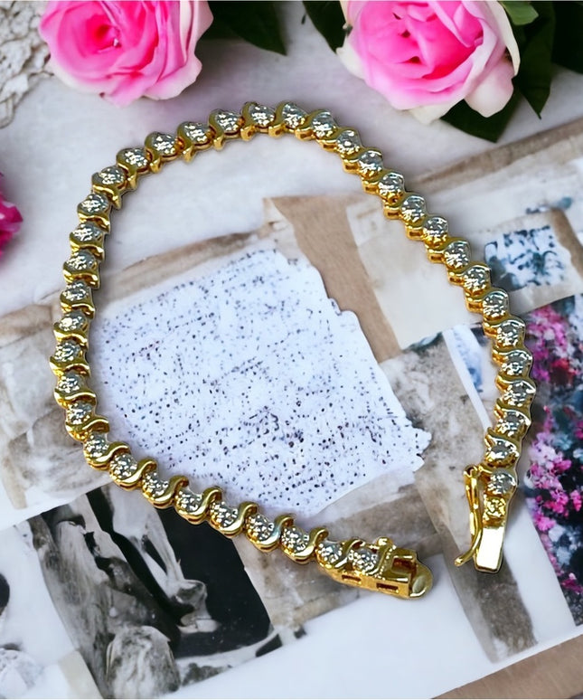 Sterling silver gold plt illusion bracelet