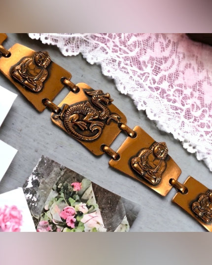 VTG Copper Buddah dragon link Bracelet