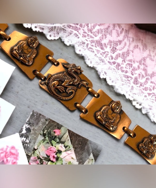 VTG Copper Buddah dragon link Bracelet