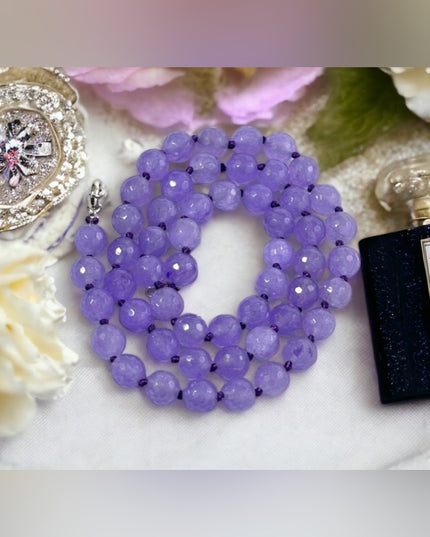 Beautiful Lilac faceted Amethyst stone bead necklace