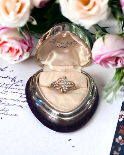 10k Gold Vintage diamond cluster ring w- appraisal