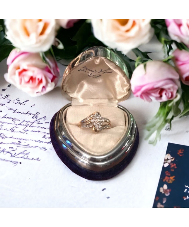 10k Gold Vintage diamond cluster ring w- appraisal
