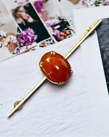 Antique Victorian Agate Sterling silver Victorian Bar brooch Ireland