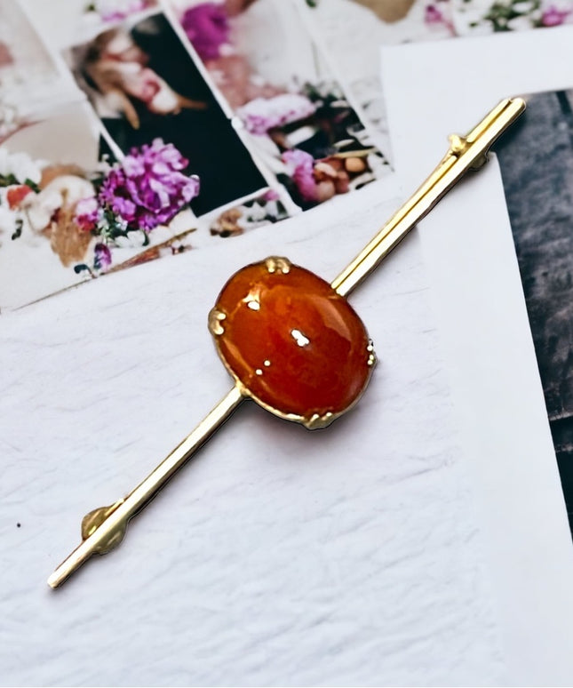 Antique Victorian Agate Sterling silver Victorian Bar brooch Ireland