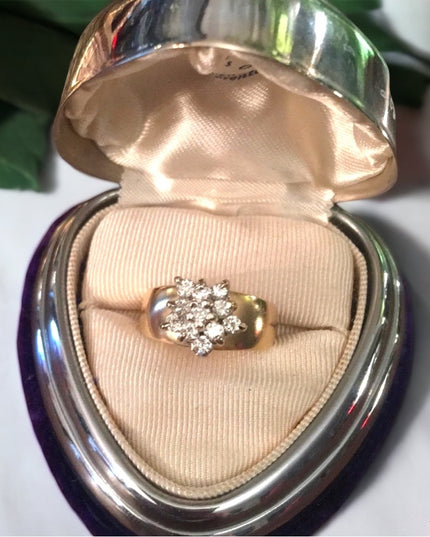 14k Gold Diamond cluster ring w/ appraisal Vintage
