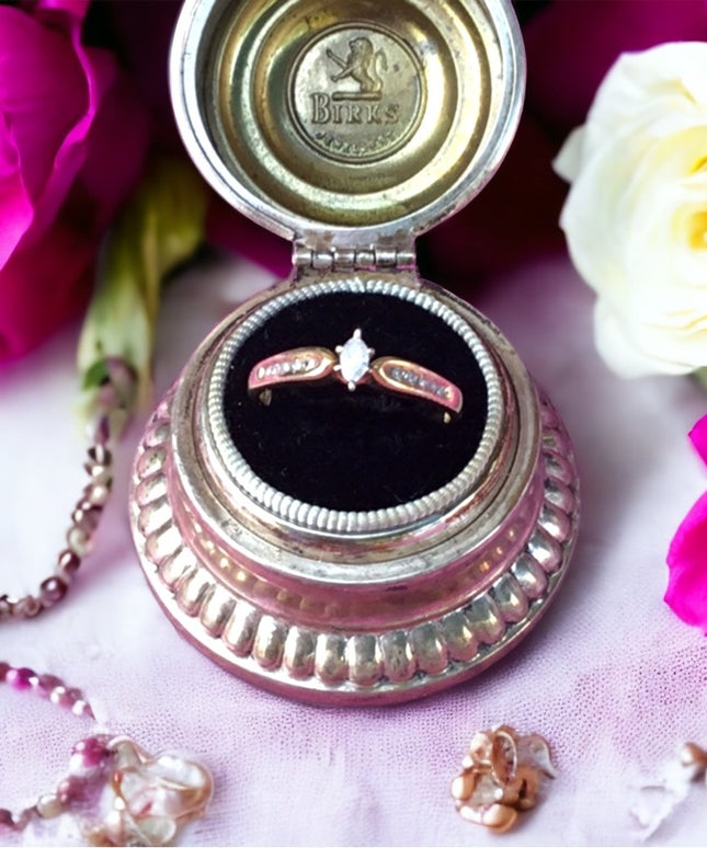 14k diamond engagement ring vintage “I Love you”