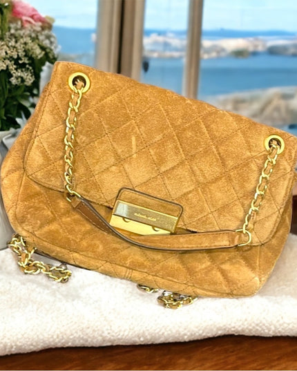 Vintage Camel brown Suede Michael Kors shoulder bag