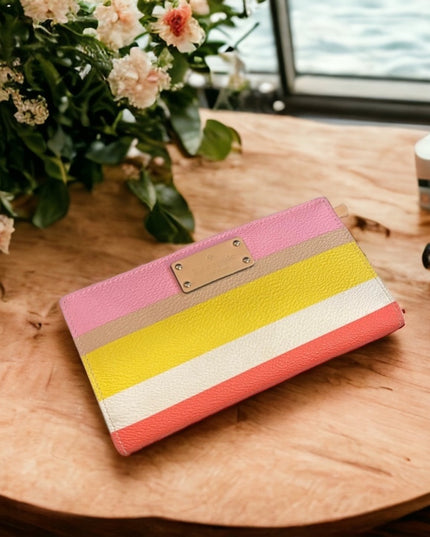 Kate Spade leather colorful Striped wallet