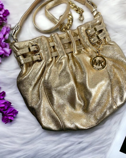 Lovely Gold Metalic Michael Kors Large shoulder bag hobo
