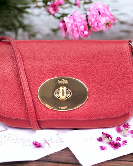 NEW Coach F52896 Crossbody Shoulder Bag RED Leather