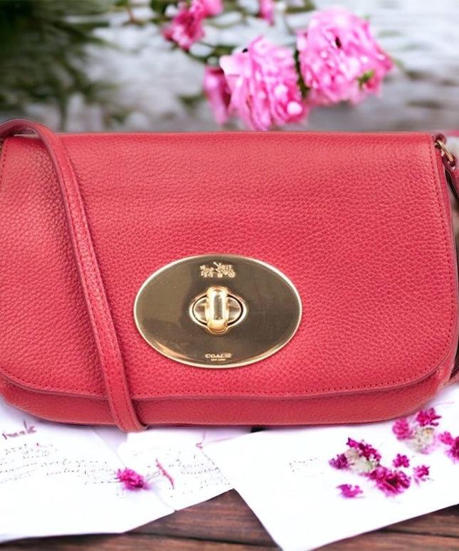 NEW Coach F52896 Crossbody Shoulder Bag RED Leather