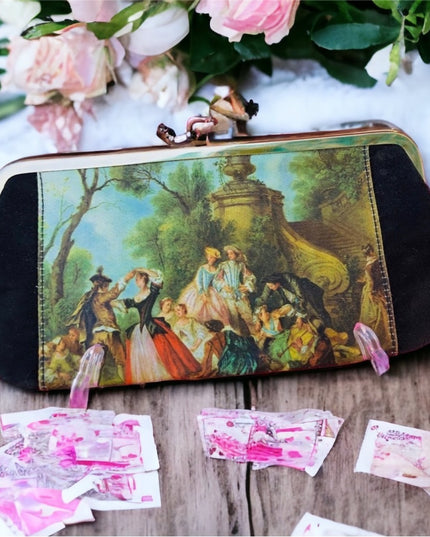 Vintage victorian print wallet Beautiful! sateen