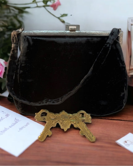 - Antique Sterling silver velvet Victorian Purse 1800s