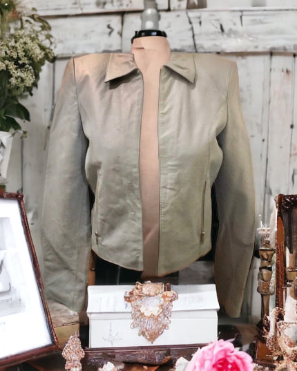 Wilsons NWOT pastel sky Blue leather moto coat fall